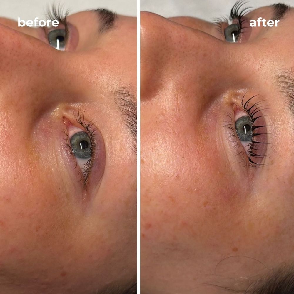 Lashlift, voor en na